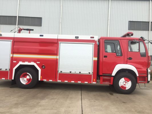 HOWO Double Cabin Forest Fire Truck 266HP With Water Foam 6000L Capacity