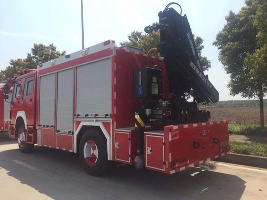 HOWO Diesel Fire Department Rescue Trucks 4x2 350hp For Fire Fighting