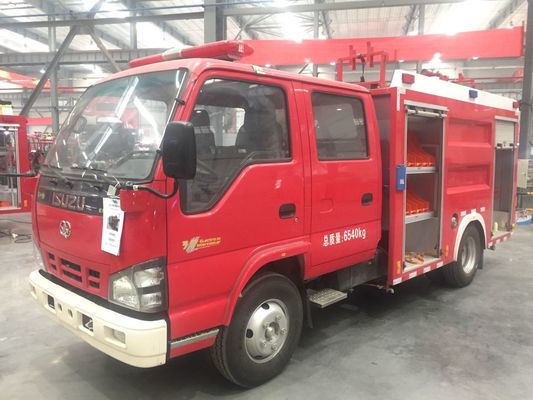 इसुजु रेड कलर वॉटर टैंक फायर ट्रक 2000 किग्रा क्षमता यूरो 6