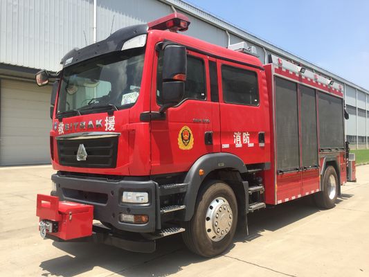 Diesel Type Heavy Rescue Fire Truck 6 Wheel 310HP With 5T Crane